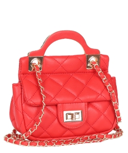 Quilted Fashion Satchel Handbag 6740 RED